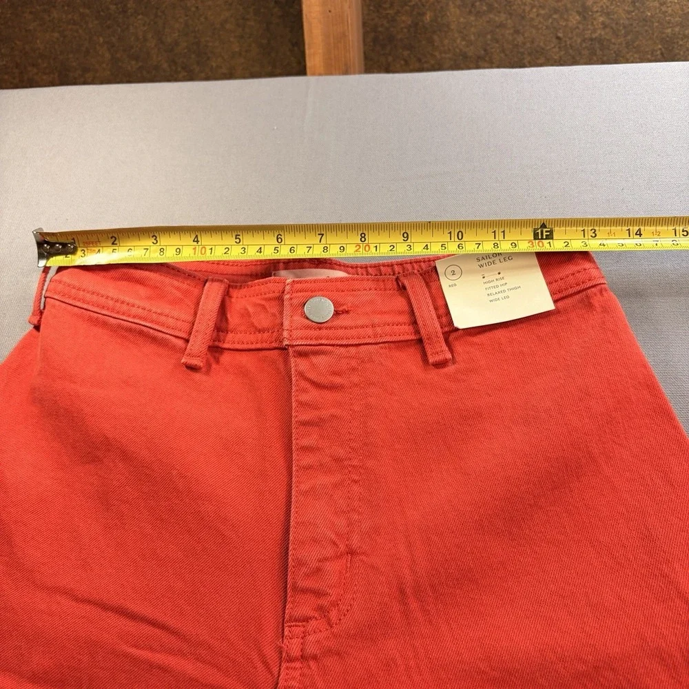 Universal Thread Sailor Wide Leg High Rise Jeans Red Women's Size 2 NEW